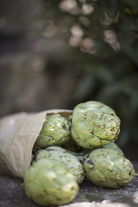 Close-up of fruits on table