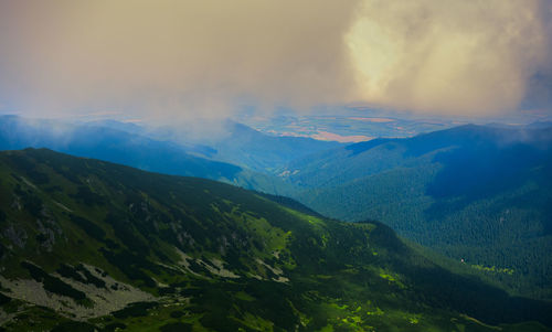 Scenic view of mountains against sky