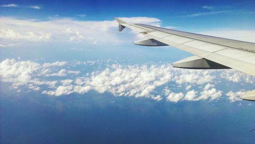 Cropped image of airplane wing