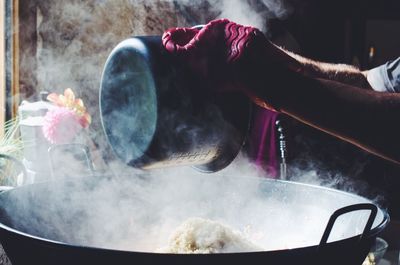 Close-up of preparing food