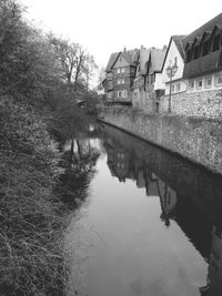 Reflection of buildings in water