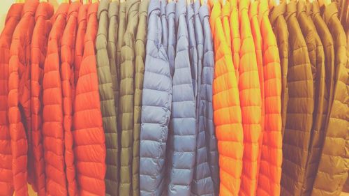 Full frame shot of multi colored pencils in market