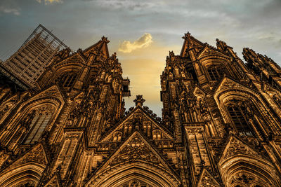 Low angle view of temple building against sky