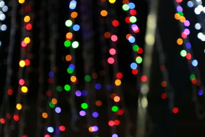 Defocused image of illuminated lights at night