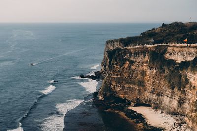 High angle view of sea against sky