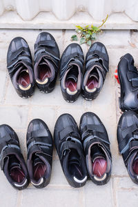 Stationary bike studio shoes outside