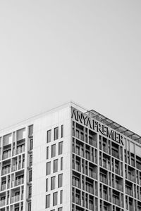 Low angle view of building against clear sky