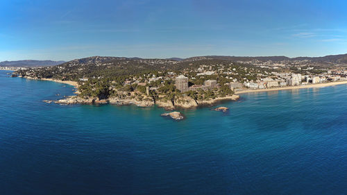 High angle view of sea against sky