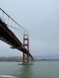 Suspension bridge over sea