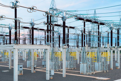 Electric substation in paraguay at dusk