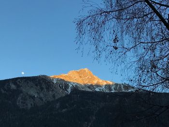 Scenic view of mountains against clear sky