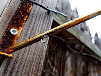 Close-up of rusty wooden door