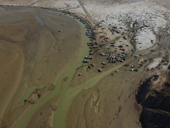 Aerial view of mubarak village karachi pakistan 