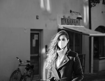 Portrait of a young woman looking away