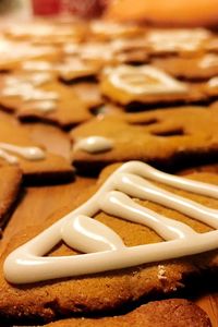 Close-up of cookies on table