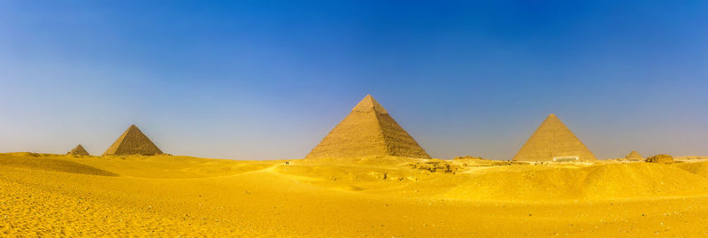View of desert against clear sky