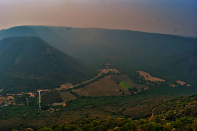 Scenic view of mountains against sky