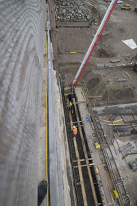 High angle view of railroad track