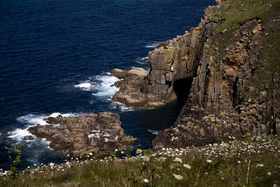 Rock formation on sea shore