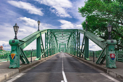 View of bridge against cloudy sky