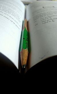 Close-up of books on book