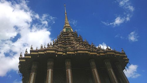 Low angle view of temple against sky