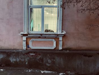 Old window of abandoned house