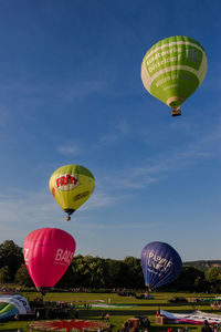 Hot air balloons in sky