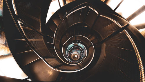 Directly below shot of spiral staircase