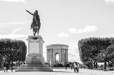 Equestrian statue at town square