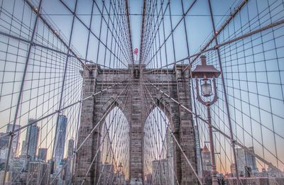 Low angle view of suspension bridge