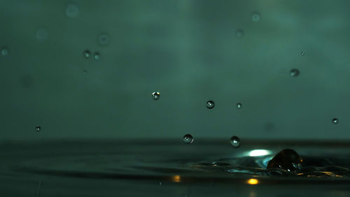 Close-up of water splashing in rain