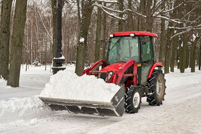 View of snow covered land