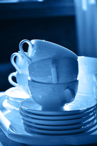 Close-up of coffee cup on table