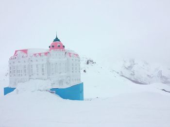 Building against clear sky during winter