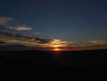 Scenic view of silhouette landscape against sky during sunset