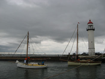 Boats sailing in sea