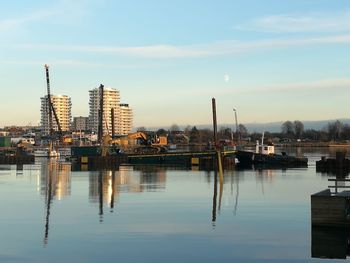 Reflection of buildings in water