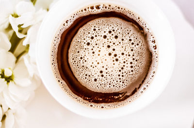 Directly above shot of coffee on table