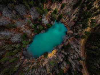 High angle view of colorfull lake