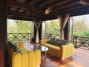 Empty chairs and tables at home