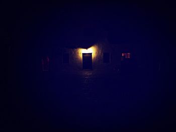 View of illuminated buildings at night