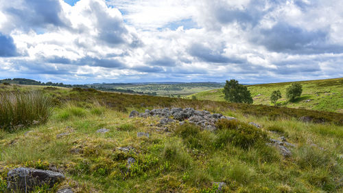 Scenic view of land against sky