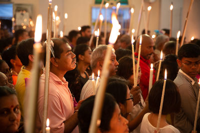 Group of people looking at music concert