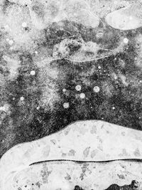 High angle view of snow covered land