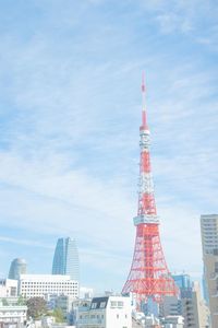 Low angle view of tower against sky