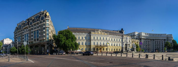 Monument to princess olga near the ministry of foreign affairs of ukraine in kyiv, ukraine