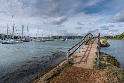 Pedestrian bridge on river hamble