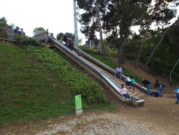 People walking on footpath