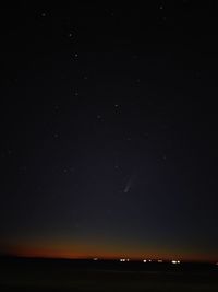 Scenic view of star field against sky at night